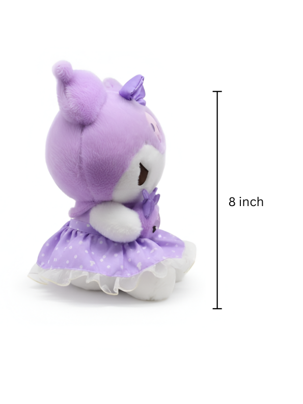 Lavender Kuromi Plush Doll 8-Inch – Gothic Lolita Cute Collectible Soft Toy ST15967.