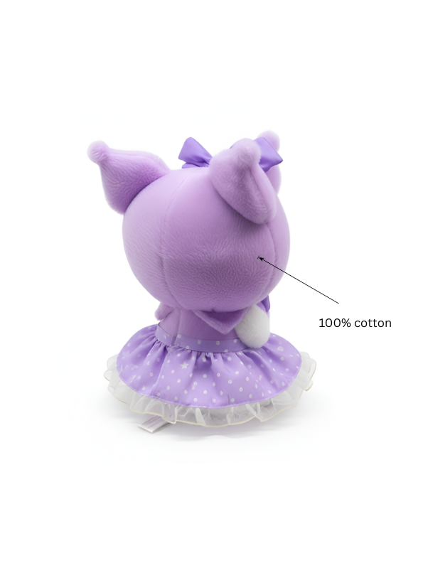 Lavender Kuromi Plush Doll 8-Inch – Gothic Lolita Cute Collectible Soft Toy ST15967.