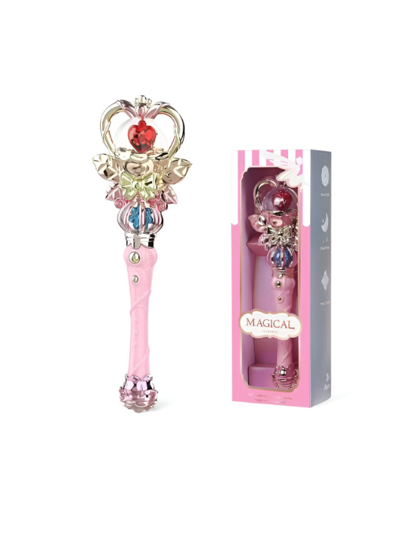 Light-Up Heart Magic Wand - Princess & Fairy Costume Dress Up Toy Pink Diamond NX15719.