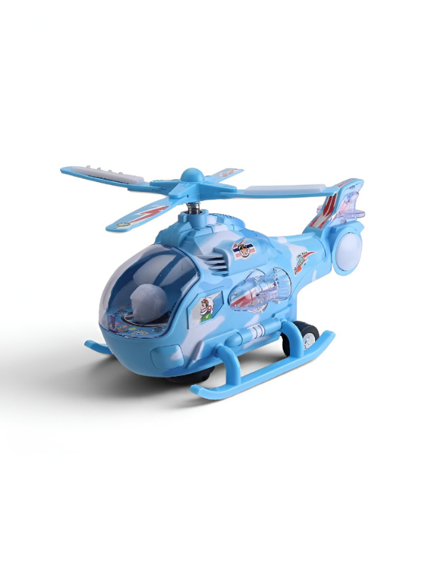Light-Up Toy Helicopter – Bump & Go Battery Operated Musical Airplane Toy Kids TV676