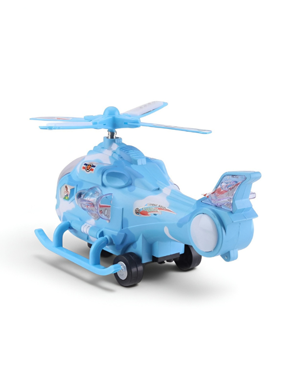 Light-Up Toy Helicopter – Bump & Go Battery Operated Musical Airplane Toy Kids TV676