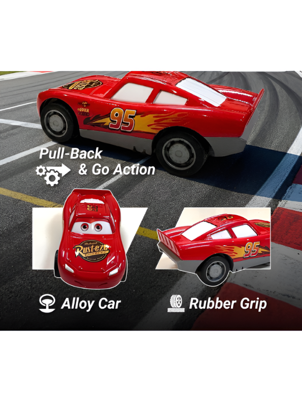 Lightning McQueen Rust-eze Diecast Alloy Pull-Back Racing Toy Car | Metallic Miniature Vehicle for Kids TV6138
