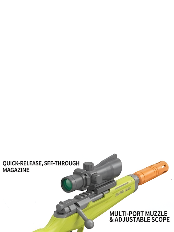 Lime Green Kar98K Toy Sniper Rifle with Adjustable Scope & Bipod LMI13840.