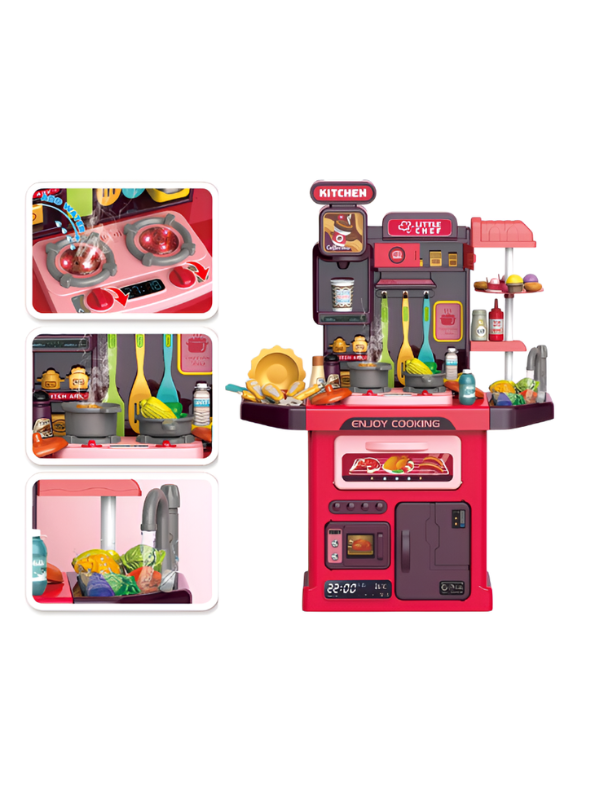 Little Chef 77-Piece DIY Play House Kitchen Set for Kids – Interactive Pretend Play Cooking Set MD729