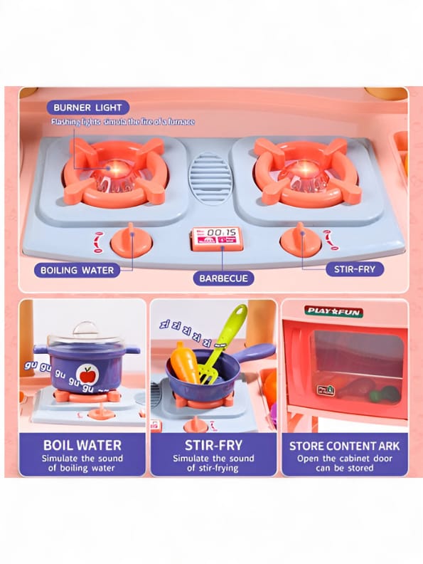 Little Chef Play Kitchen Set For Kids (NX-N-24) Pretend Play Cooking Toy with Accessories