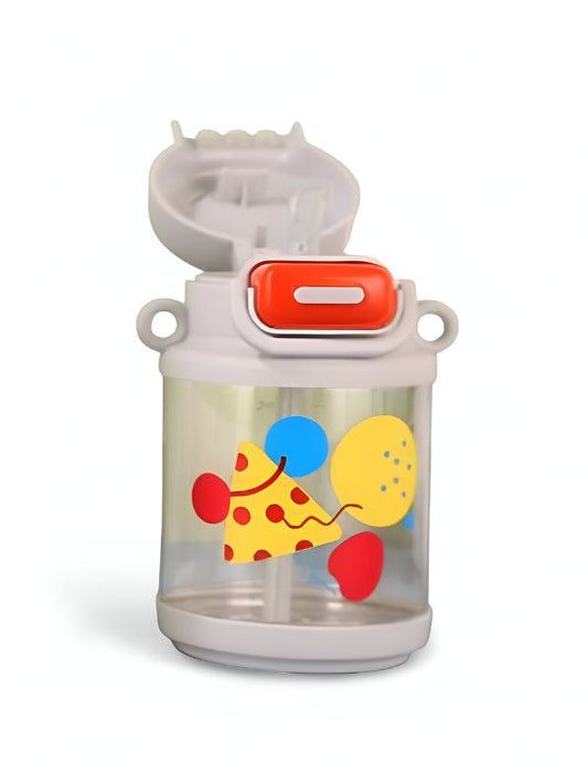 Grey - LittleSip – 700ml Kids Straw Water Bottle with Strap | Adorable Leakproof Design for School & Travel NOV6326.
