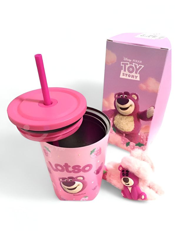 Lotso Disney Sipper Bottle for Kids with Straw – 500ml Cute & Leakproof Water Bottle for School & Travel NOV3550.