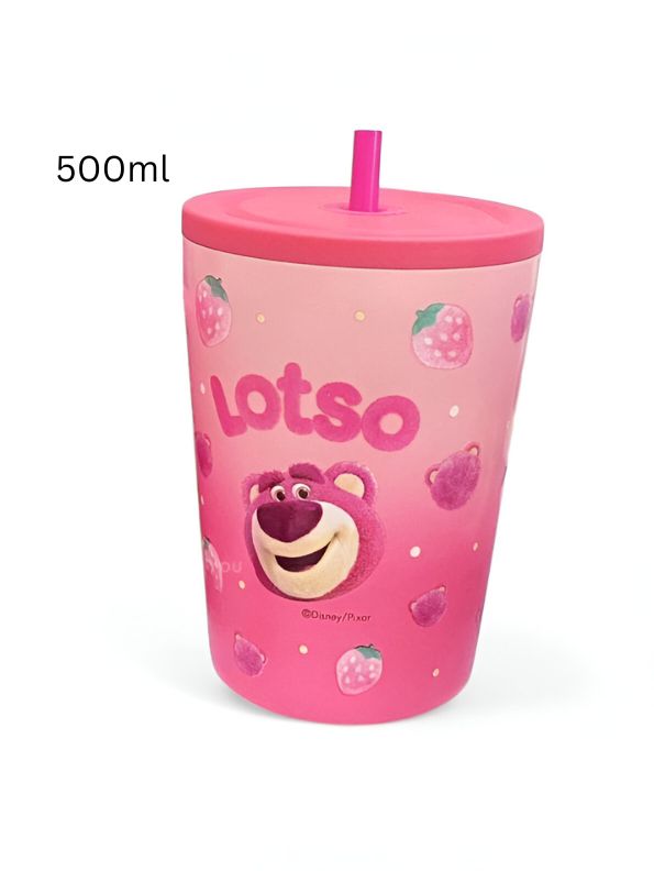 Lotso Disney Sipper Bottle for Kids with Straw – 500ml Cute & Leakproof Water Bottle for School & Travel NOV3550.