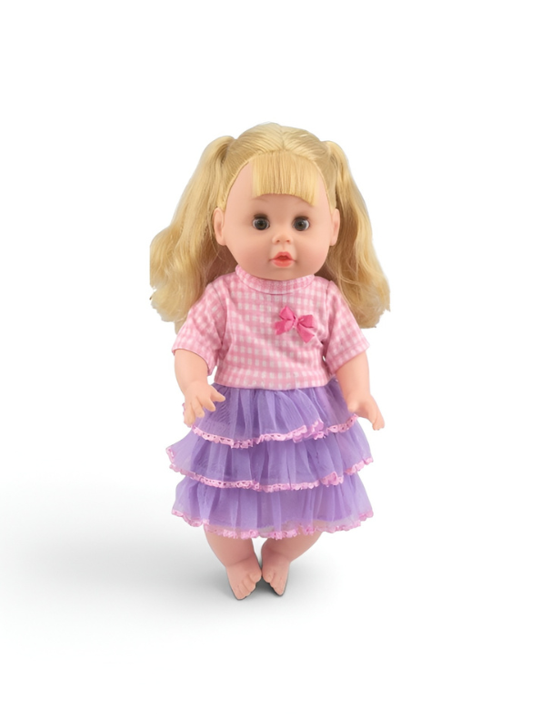 Lovely Pretend Play Baby Doll Set – Blonde Doll in Pink  Bottle, and Pacifier TV3648