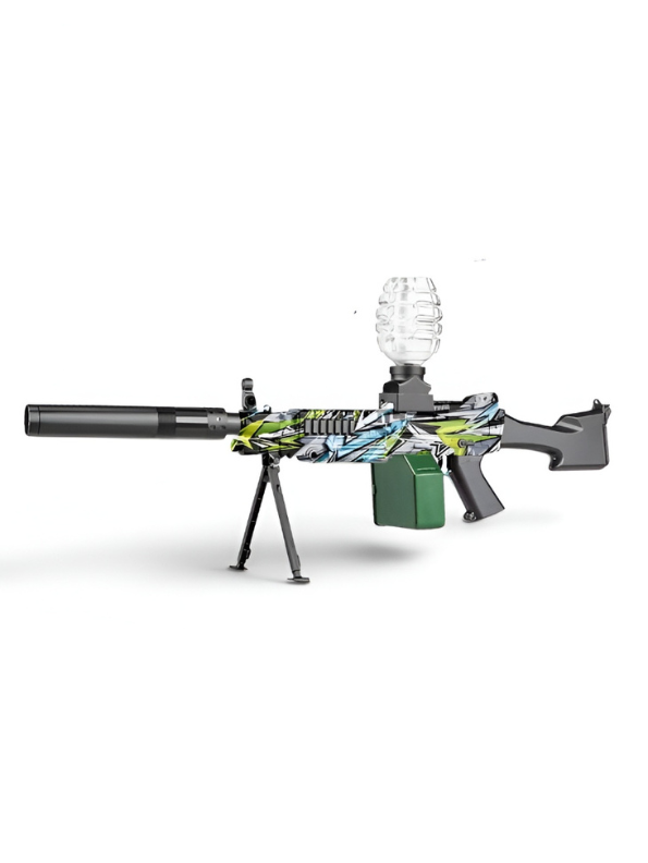 Green M249 Water Gel Ball Launcher Toy Set with Stand & water Beads| TV6431