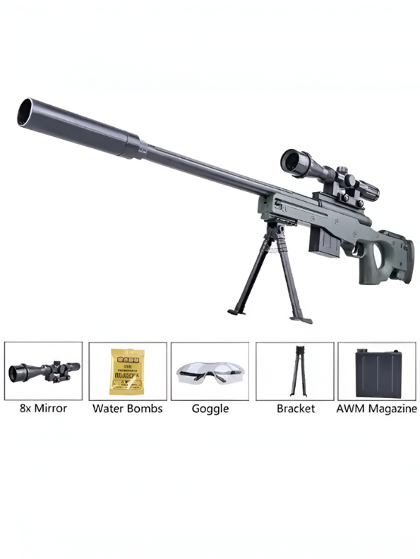 M24 AWM Sniper Rifle Toy Gun  – Realistic Looking Role Play Gun for Kids Black LMI13848.