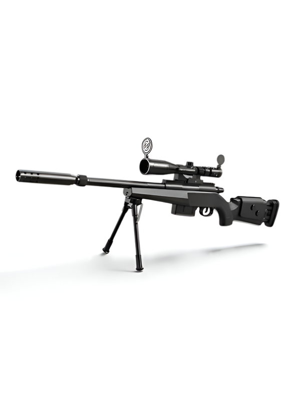 M24 Sniper Rifle Style Toy Gun for Kids with Scope, Laser Sight, Bipod Stand, Removable Magazine & BB Bullets LMI13849
