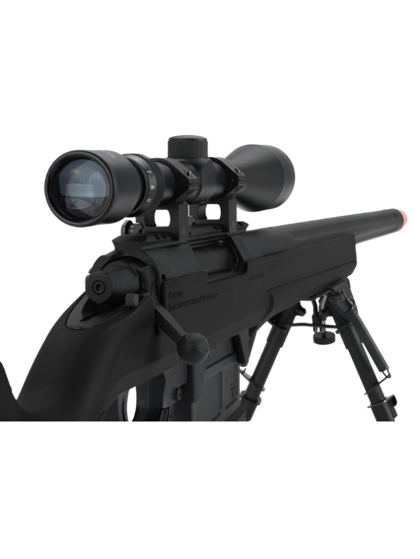 M24 Sniper Rifle Style Toy Gun for Kids with Scope, Laser Sight, Bipod Stand, Removable Magazine & BB Bullets LMI13849