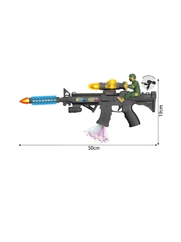 M416 Electric Military Toy Blaster with LED Lights, Sound, Vibration & Soldier Figure LMI14264.
