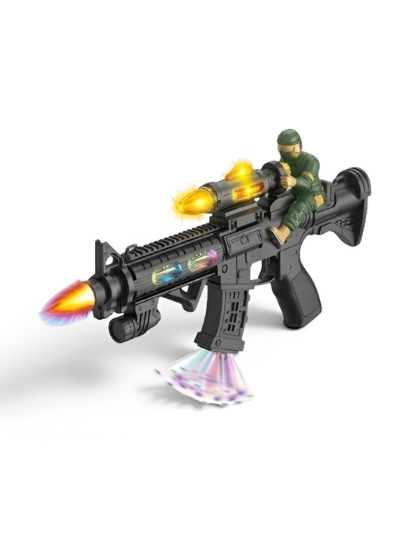 M416 Electric Military Toy Blaster with LED Lights, Sound, Vibration & Soldier Figure LMI14264.