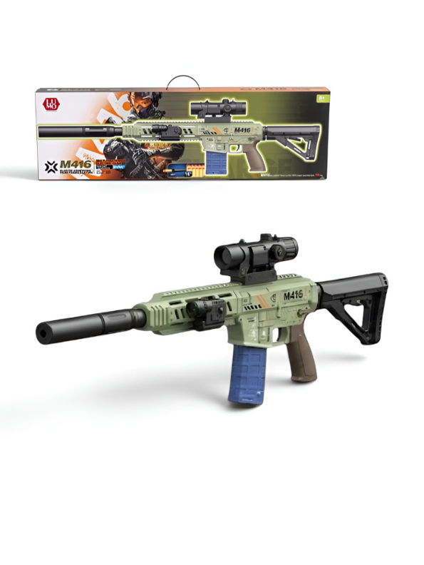 M416 Electric Soft Bullet Toy Blaster – Automatic & Single Shot Foam Dart Gun LMI16909.