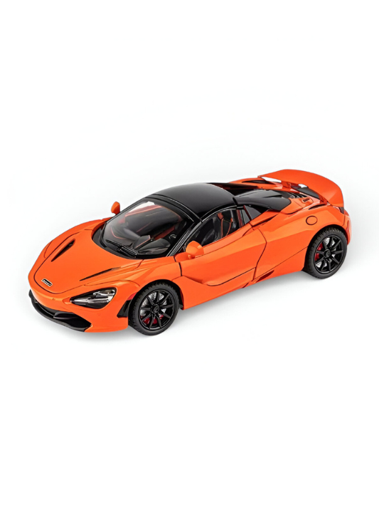 McLaren 720S Diecast Model Car 1:24 Scale Orange Supercar – Premium Metal Collectible Toy Vehicle for Kids, Boys & Adult Collectors LMI14299