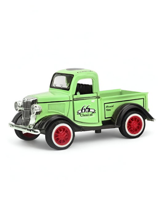 MY66 Classic Truck Diecast Model Car – Retro Alloy Metal Toy with Pull Back Action & Sound | Collector’s Vintage Style Vehicle.