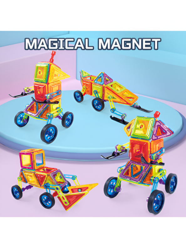 Magical Magnet – 58 PCS Magnetic Building Set - Educational STEM Toy for Kids | Creative 3D Construction Blocks for Boys & Girls TV4071.