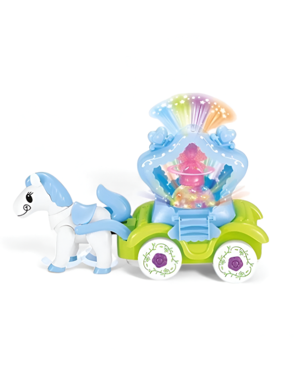 Magical Musical Horse-Drawn Princess Carriage Toy with Projection Lights – Interactive Battery-Operated Play LMI13740