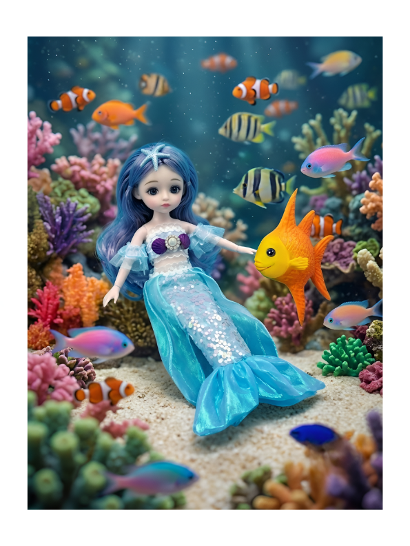 Magical Ocean Mermaid Princess Fashion Doll & Underwater Adventure Playset LMI16923
