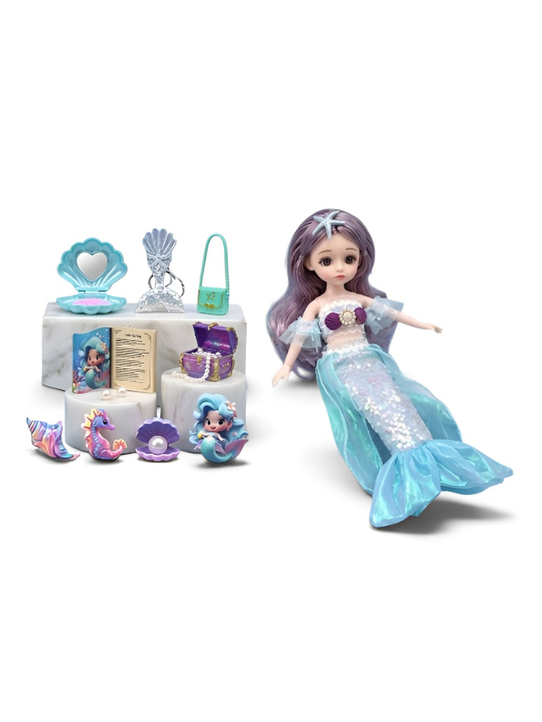 Magical Ocean Mermaid Princess Fashion Doll & Underwater Adventure Playset LMI16923