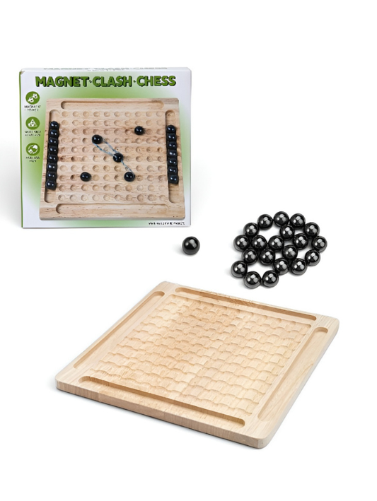 Magnetic Clash Chess Set - Premium Wooden Induction Board Game, Interactive Educational Family Desktop Toy for Logical Thinking & Brain Training TV7044