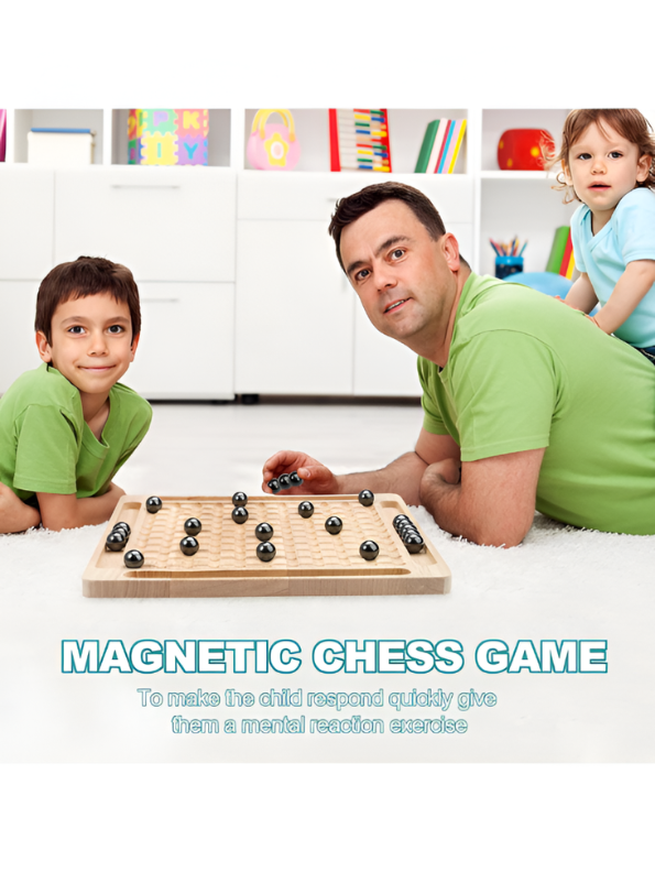 Magnetic Clash Chess Set - Premium Wooden Induction Board Game, Interactive Educational Family Desktop Toy for Logical Thinking & Brain Training TV7044