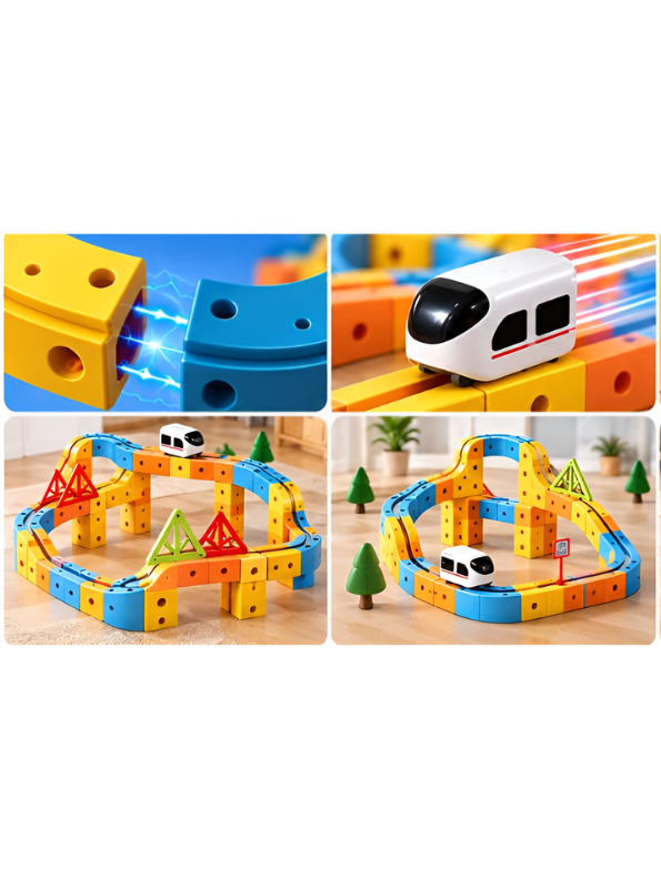 Magnetic Rail Car STEM Building Toy Set with Electric Train LMI16941