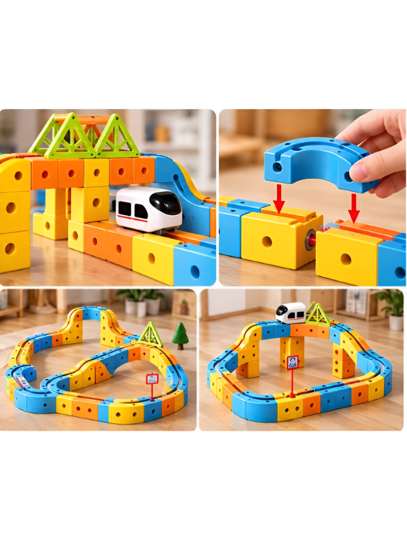 Magnetic Rail Car STEM Building Toy Set with Electric Train LMI16941