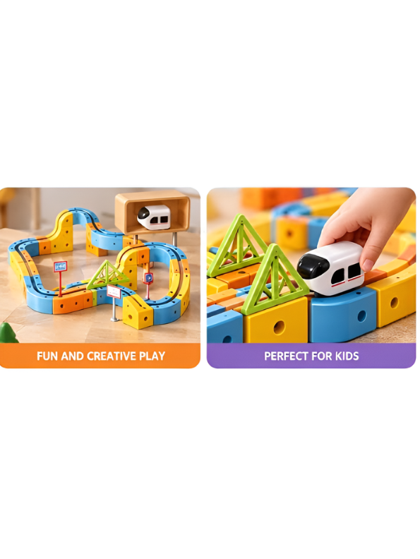 Magnetic Rail Car STEM Building Toy Set with Electric Train LMI16941