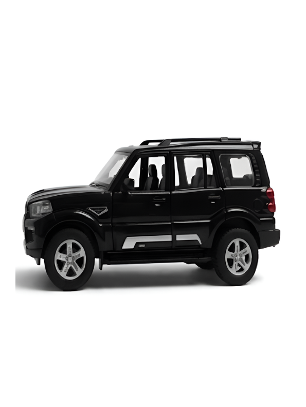 Mahindra Scorpio Die-Cast Model SUV Black– Pull-Back Toy Car with Openable Doors MD556