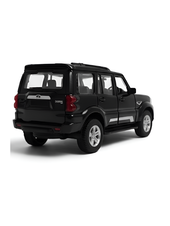 Mahindra Scorpio Die-Cast Model SUV Black– Pull-Back Toy Car with Openable Doors MD556