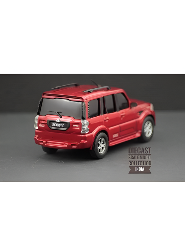 Mahindra Scorpio Die-Cast Model SUV Red– Pull-Back Toy Car with Openable Doors MD556