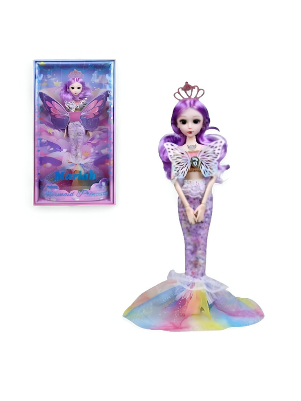 Mariah Mermaid Princess Doll with Butterfly Wings | Barbie Inspired Magical Fashion Toy with Glittering Dress | Perfect Role Play Gift for Girls LMI13133.