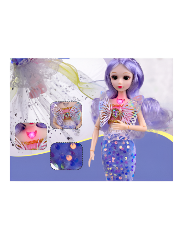 Lavender - Mariah Mermaid Princess Doll with Butterfly Wings |Barbie Inspired Magical Fashion Toy with Glittering Dress | Perfect Role Play Gift for Girls LMI13133.