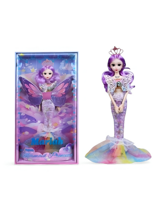 Mariah Mermaid Princess Doll with Butterfly Wings | Barbie Inspired Magical Fashion Toy with Glittering Dress | Perfect Role Play Gift for Girls LMI13133.