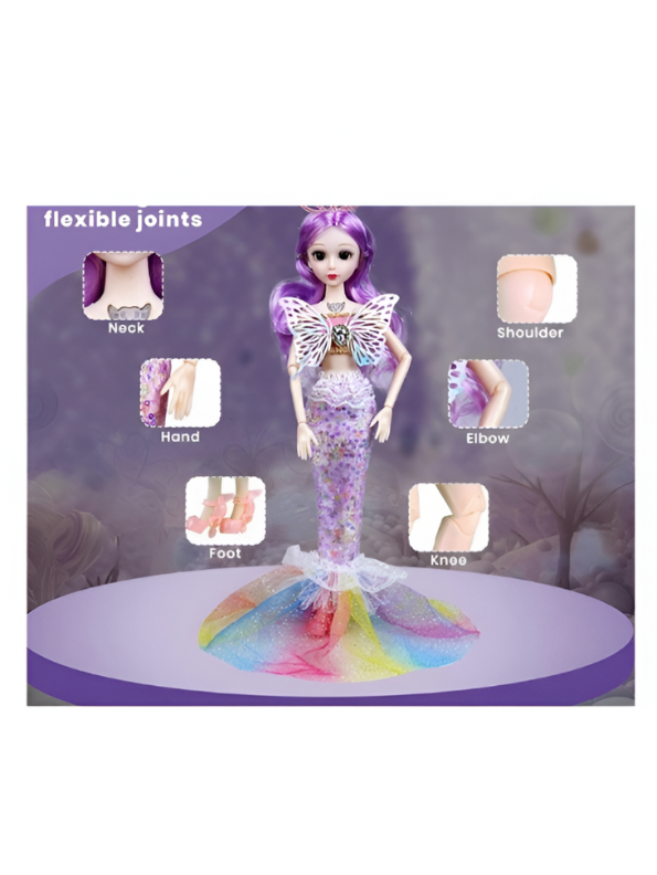 Mariah Mermaid Princess Doll with Butterfly Wings | Barbie Inspired Magical Fashion Toy with Glittering Dress | Perfect Role Play Gift for Girls LMI13133.