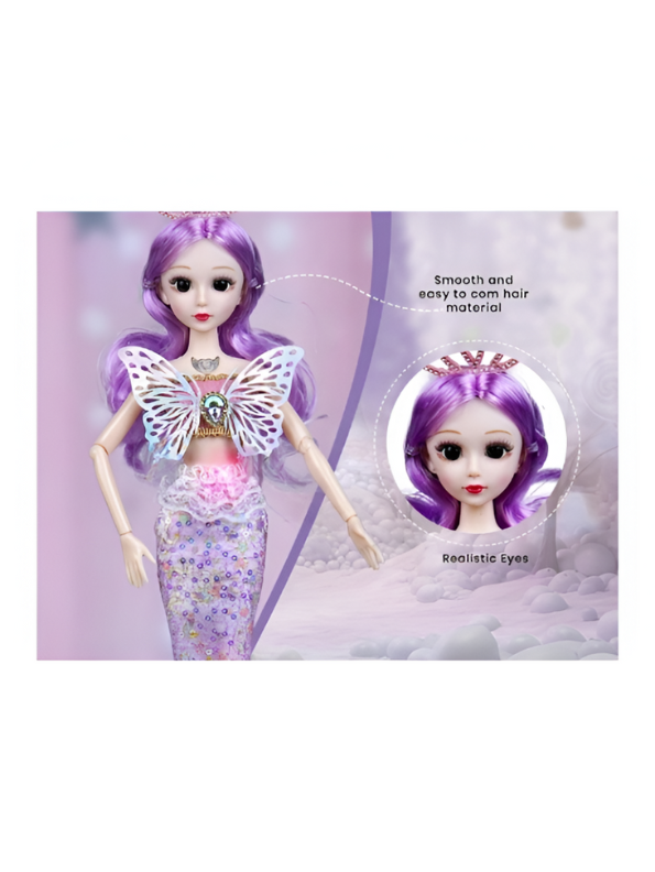Mariah Mermaid Princess Doll with Butterfly Wings | Barbie Inspired Magical Fashion Toy with Glittering Dress | Perfect Role Play Gift for Girls LMI13133.