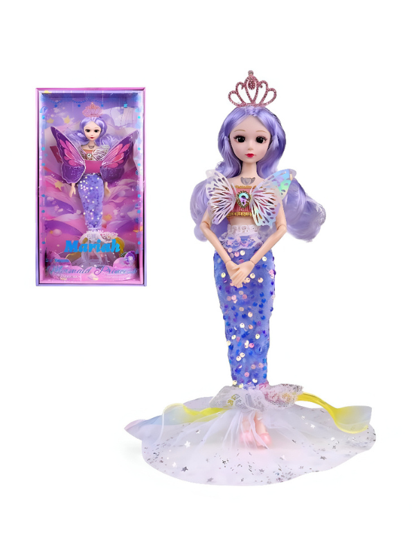 Lavender - Mariah Mermaid Princess Doll with Butterfly Wings |Barbie Inspired Magical Fashion Toy with Glittering Dress | Perfect Role Play Gift for Girls LMI13133.