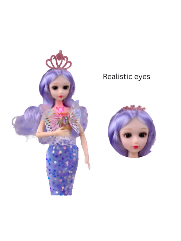 Lavender - Mariah Mermaid Princess Doll with Butterfly Wings |Barbie Inspired Magical Fashion Toy with Glittering Dress | Perfect Role Play Gift for Girls LMI13133.