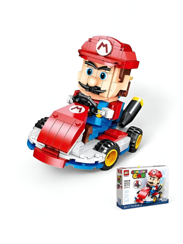 Mario Kart Style Building Block Set – Mini Figure Racer Toy for Kids & Adults | DIY Go-Kart Brick Set TV5254.
