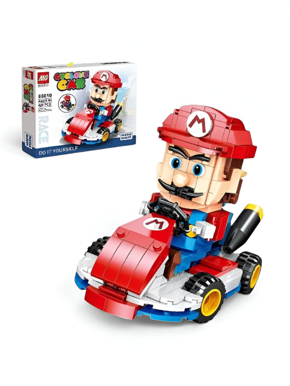 Mario Kart Style Building Block Set – Mini Figure Racer Toy for Kids & Adults | DIY Go-Kart Brick Set TV5254.