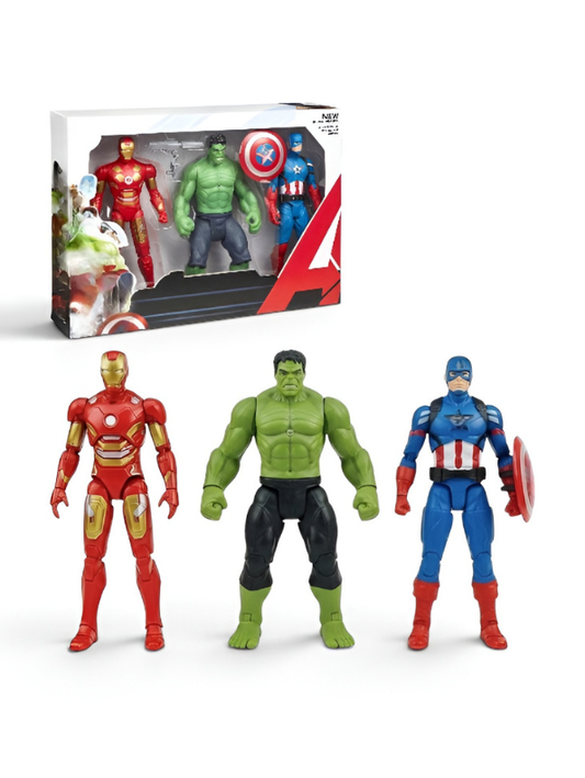 Marvel Avengers Action Figure Set - Iron Man, Hulk & Captain America Toys for Kids TV456