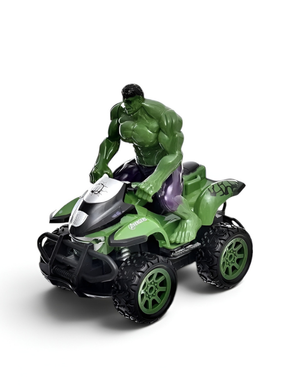 Marvel Avengers Hulk Remote Control ATV Quad Bike Toy – 1:10 Scale RC Racing Car with Wireless Remote, Green Superhero Action Figure Vehicle for Kids Boys Age 3+ TV4669.
