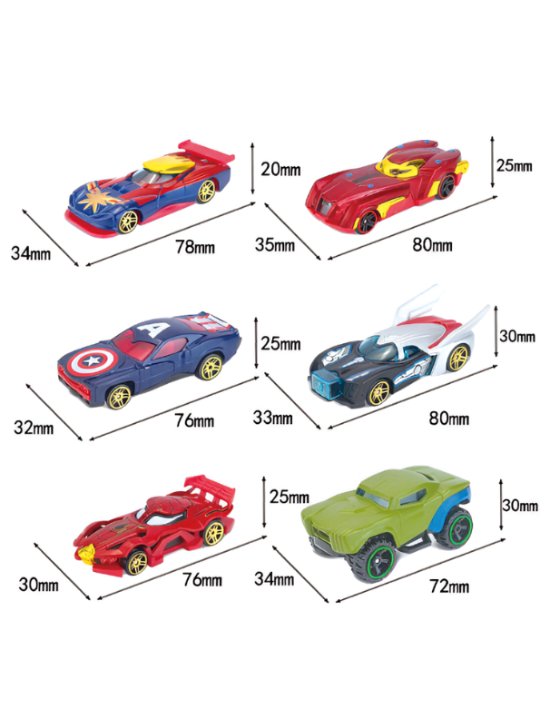 Avengers Metal Toy Cars Set of 6 TV4415.