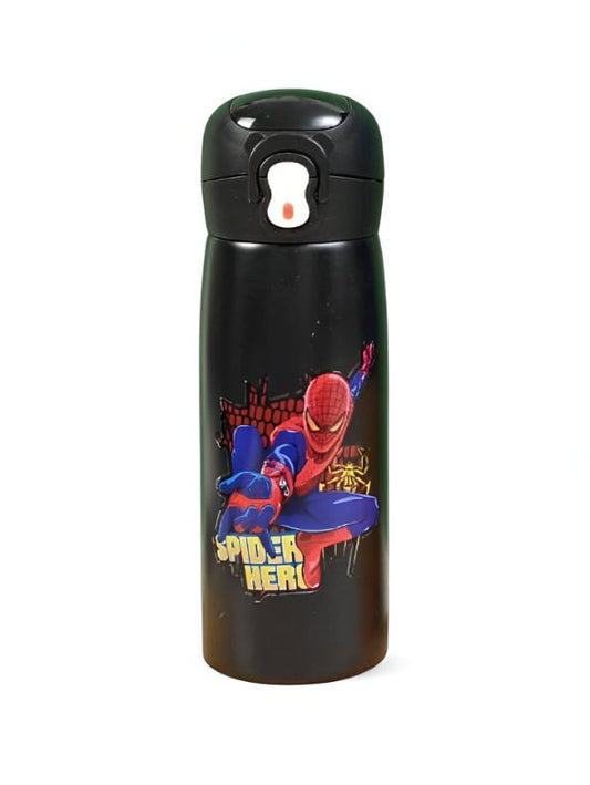DarkSpider - Marvel Avengers Stainless Steel Water Bottle 450ml – Push Button Sipper for Kids | Leakproof & BPA-Free NOV8419.