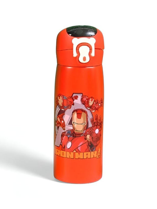 Red - IronJet - Marvel Avengers Stainless Steel Water Bottle 450ml – Push Button Sipper for Kids | Leakproof & BPA-Free NOV8419.