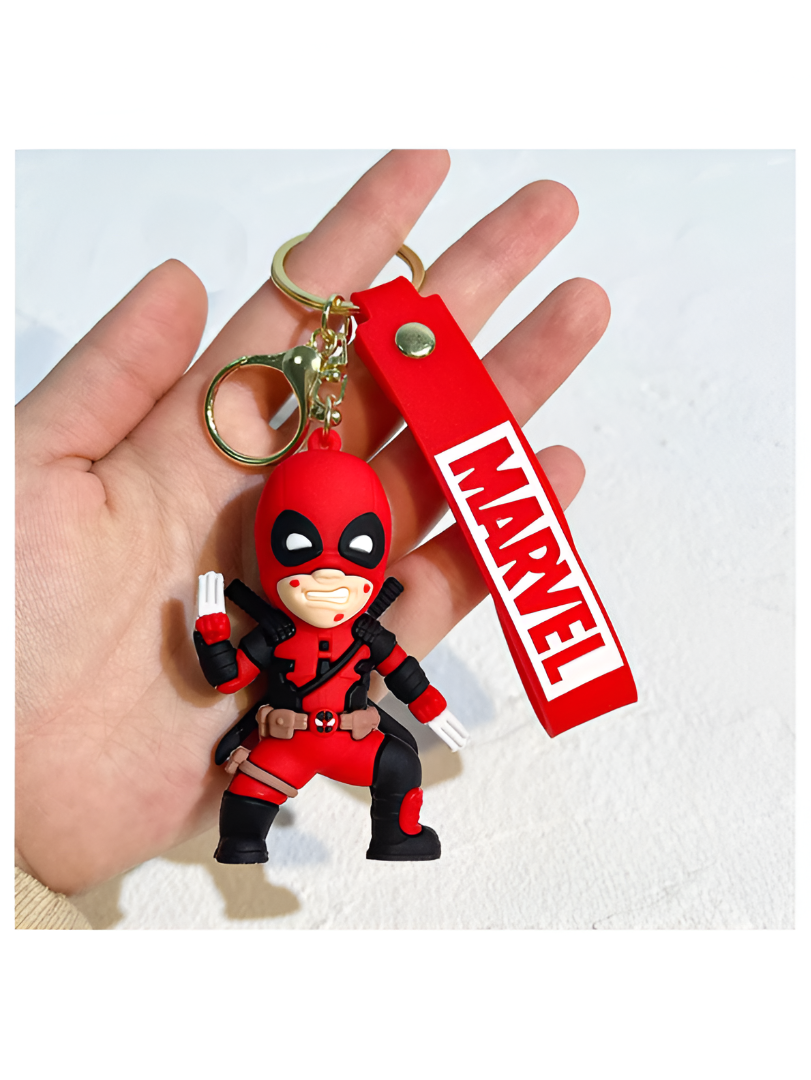 Marvel Deadpool Keychain – Cute Superhero in Action Pose Keychain NOVHBC-1881210.