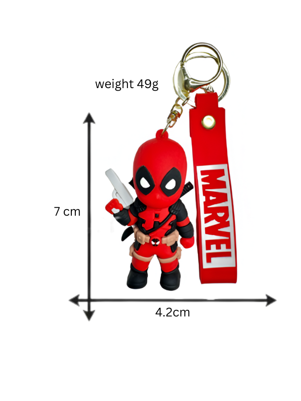 Marvel Deadpool Keychain with Gun | Cute Superhero Keychain for Fans & Collectors NOVHBC-1881210.